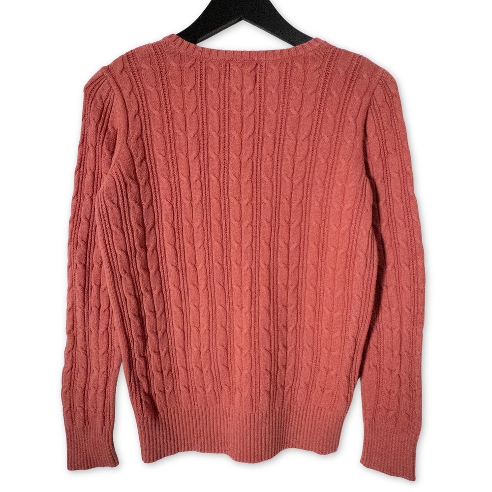 St Johns Bay Cable Knit Sweater Womens Small Fall Color Cotton Nylon Crewneck - Picture 2 of 5